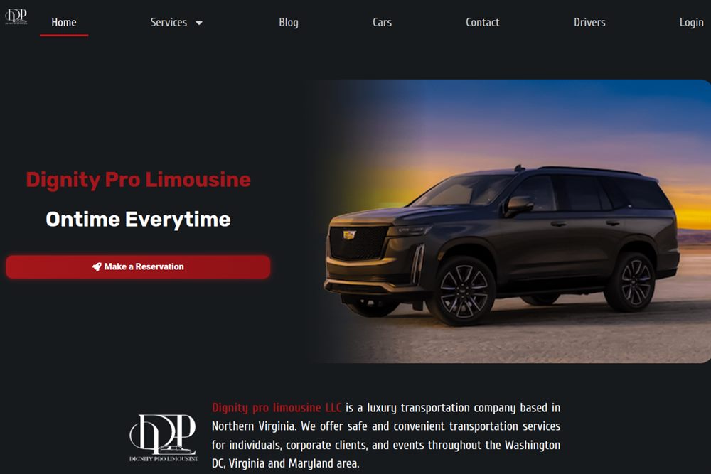 پیش‌نمایش سایت Dignity Limousine
